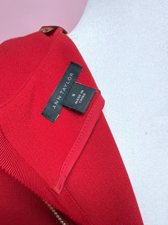 Ann Taylor Red Flare-Sleeve Shift Dress - Picture 9 of 9